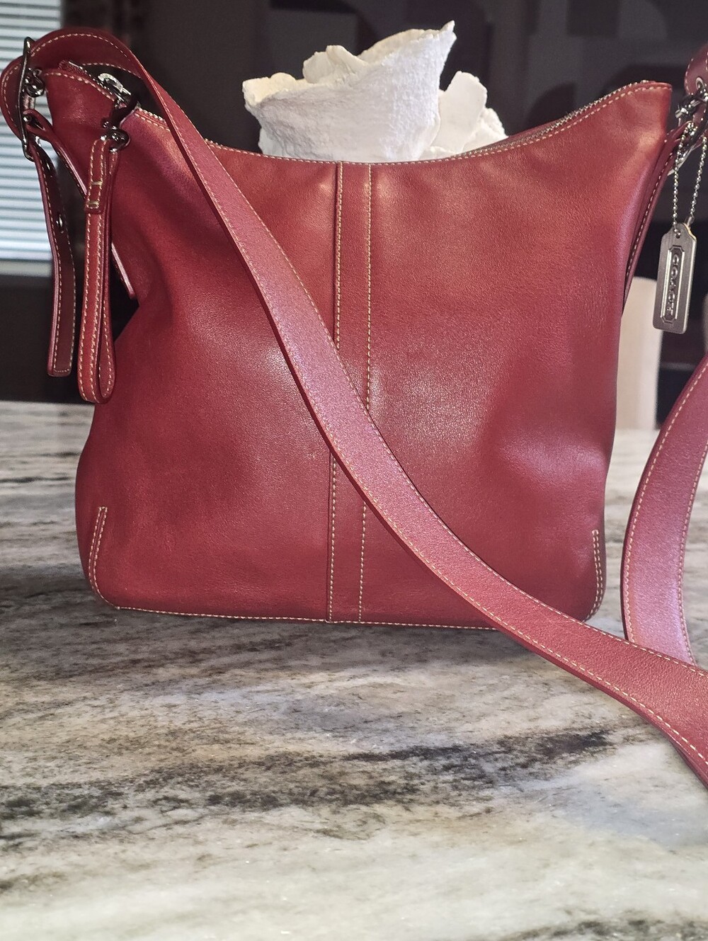 Coach Y2k burgundy Leather Legacy Shoulder Bag